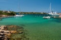 Harbor with green water and boats Royalty Free Stock Photo