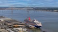 Harbor Homecoming: Carnival Sunshine Docks in Charleston After 5-Day Caribbean Cruise Royalty Free Stock Photo