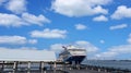 Harbor Homecoming: Carnival Sunshine Docks in Charleston After 5-Day Caribbean Cruise Royalty Free Stock Photo