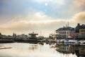 Harbor in Honfleur, Normandy, France and merry go round