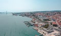 Harbor Horizons: Aerial Odyssey over Lisbon's Maritime Gem