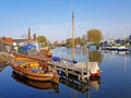 Harbor from Huizen with old fashioned sailing boats in the Netherlands Royalty Free Stock Photo