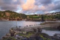 The harbor in Ilfracombe. Fishermen catch fish