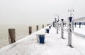 Harbor at Lake Balaton in winter time,Hungary