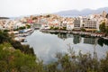 Harbour of the lake Voulismeni Agios nicolaos, Crete, Greece