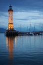 Harbor lighthouse night