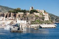 Harbor of Lipari, Aeolian Islands near Sicily, Italy Royalty Free Stock Photo