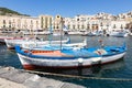 Harbor Lipari at the Aeolian islands of Sicily, Italy Royalty Free Stock Photo