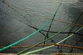 Hawser in harbor and marina in cloudy day in Howth, Dublin, Ireland. Royalty Free Stock Photo