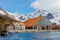 Harbor Master house and whaling factory on Stromness Island Royalty Free Stock Photo