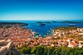 Harbor of old Adriatic island town Hvar