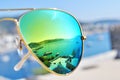 Harbor reflecting in sunglasses