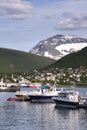 Harbor and reflection in Tromso in Norway Royalty Free Stock Photo