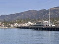 The harbor restaurant on Stearns Wharf, Santa Barbara, CA, USA Royalty Free Stock Photo