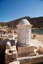 Harbor road and marble fountain ruins in the ancient city of Knidos, one of the ancient cities of Anatolia, Turkey Mugla Datca,