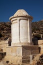 Harbor road and marble fountain ruins in the ancient city of Knidos, one of the ancient cities of Anatolia, Turkey Mugla Datca,