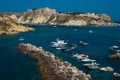 Harbor of San Domino island with boats