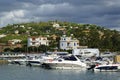 Harbor scene by stormy day Royalty Free Stock Photo