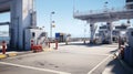 Harbor security gate: Port entry control point, maritime.AI Generated Royalty Free Stock Photo