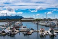 The harbor at Sitka in Alaska with Viking Orion cruise ship Royalty Free Stock Photo