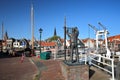 The harbor with the Statue of De Visroker The Fish Smoker, sculptor Cerneus, unveiled in 1994 in the foreground