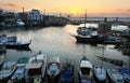 Harbor at sunset in Kyrenia-Girne