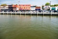 harbor and tourist street of the old town in Annapolis, Maryland Royalty Free Stock Photo