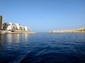 The harbor in Valletta and Sliema in Malta