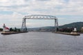 Harbor View of Historic Aerial Bridge Royalty Free Stock Photo