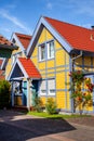 Harbor village Rheinsberg-Brandenburg with traditional houses on a sunny day in summer, Germany