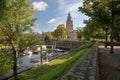 The harbor Vispoorthaven located along river IJssel in Zutphen, Gelderland, Netherlands Royalty Free Stock Photo