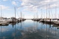 Harbor with yachts standing in it, Lake Michigan, Chicago, Illinois, USA Royalty Free Stock Photo