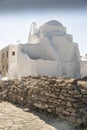 Harborside Chapel Mykonos Greece Royalty Free Stock Photo