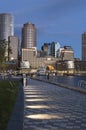 Harborwalk in Boston at dawn Royalty Free Stock Photo