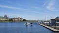 A Harbour Air float plane leaving the sea plane base that is situated in the inner harbor Victoria, Royalty Free Stock Photo