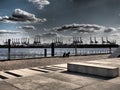 Harbour area in the Hamburg along the river