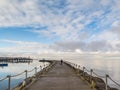 Harbour arm wall Herne Bay, Kent, Uk Royalty Free Stock Photo