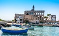 The harbour and beach at Cala San Vito, Puglia, Italy