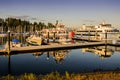 Harbour with boat docks in Stanley Park Vancouver with sunset light. Vancouver, BC / 23-05-2018