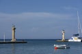 Harbour, boat, yacht, blue sky and water