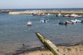 Harbour with boats, at Staithes, North Yorkshire, England Royalty Free Stock Photo