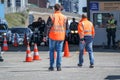 Harbour border control observing the people Royalty Free Stock Photo