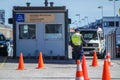 Harbour border control observing the people Royalty Free Stock Photo