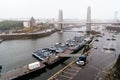 The harbour of Brest a cloudy day