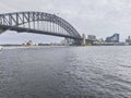 Harbour Bridge , Opera House and downtown skyline in Sydney, New South Wales, Australia Royalty Free Stock Photo