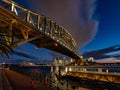 Harbour Bridge and Sydney Opera House at night Royalty Free Stock Photo