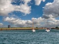 Harbour canal and skyline of Zierikzee, city on Schouwen-Duiveland in Zeeland, Netherlands