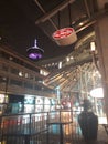 Harbour Center revolving restaurant at night in Vancouver BC