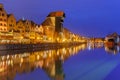 Harbour crane and city gate Zuraw, Gdansk, Poland Royalty Free Stock Photo