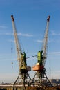 Harbour cranes Royalty Free Stock Photo